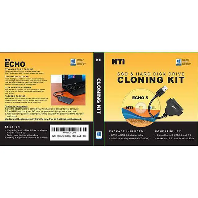 Alt view image 5 of 5 - forCloning Kit for SSD and Hard Disk Drives | New Version | Best Hard Drive Upgrade Kit | Echo Cloning Software and Advanced HighSpeed SATAtoUSB 3020 Adapter Cable Included