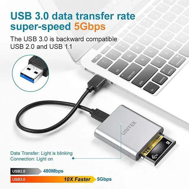 Alt view image 3 of 7 - for CFast Card Reader  USB 30 USB C CFast 20 Card Reader Portable Aluminum CFast Memory Card Adapter Thunderbolt 3 Port Connection Supported Compatible for SanDisk Lexar Transcend Sony Card