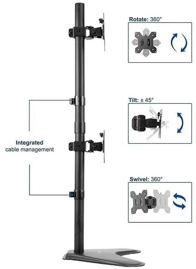 Alt view image 3 of 7 - forDual Monitor Desk Stand Freestanding LCD mount Holds in Vertical Position 2 Screens up to 30 STANDV002L