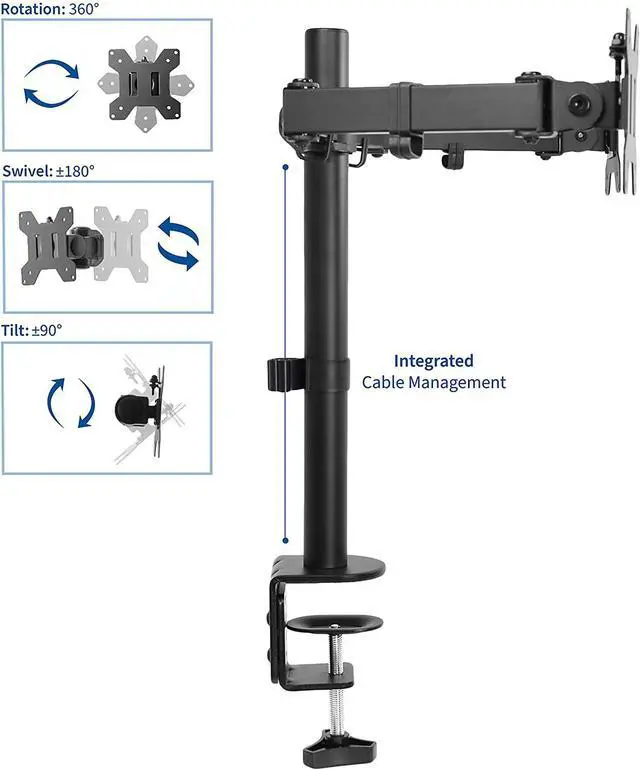 Alt view image 3 of 7 - forDual LCD LED 13 to 27 inch Monitor Desk Mount Stand Heavy Duty Fully Adjustable Fits 2 Screens STAND-V002