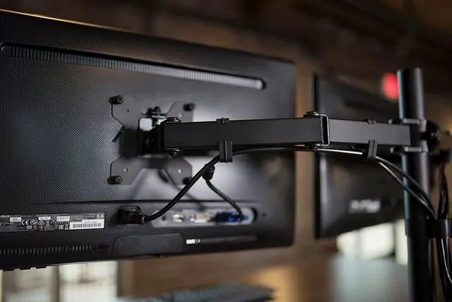 Alt view image 7 of 7 - forDual LCD LED 13 to 27 inch Monitor Desk Mount Stand Heavy Duty Fully Adjustable Fits 2 Screens STAND-V002