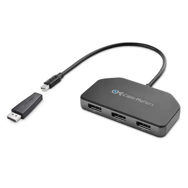 Main image of FOR-Triple 4K DisplayPort Splitter (Triple Monitor Mini DisplayPort Hub) to 3-Port DisplayPort 1.4 Enabled for 8K and 4K 120Hz HDR for Windows Only NOT Compatible with macOS