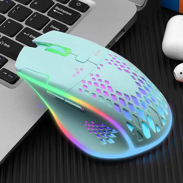 Alt view image 2 of 6 - FOR Wireless Gaming Mouse C30 Silent Click Wireless Rechargeable Gaming Mouse with Double-Click Key and Colorful LED Lights 3 Level Adjustable DPI 400mah Lithium Battery for Gaming and Working