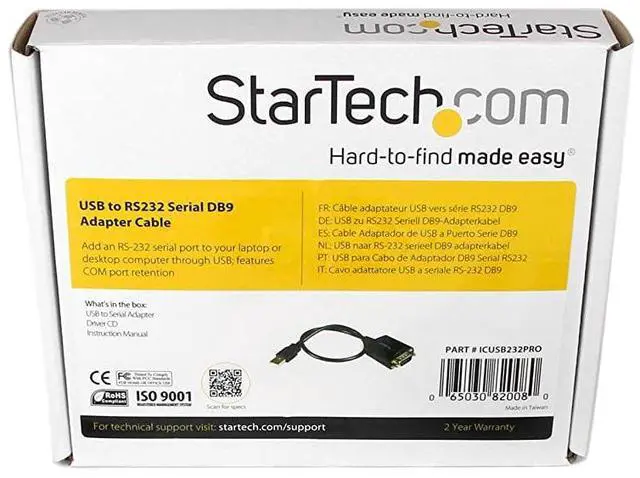 Alt view image 2 of 4 - FOR com 1 ft USB to RS232 Serial DB9 Adapter Cable with COM Retention Up to 920 kpbs USB to VGA Adapter ICUSB232PROBlack