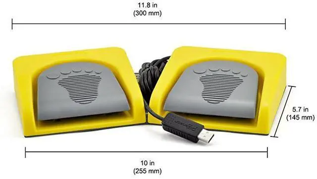 Alt view image 5 of 7 - USB Double 2 Foot Switch Control Pedal Video Game Customized PC Keyboard Multimedia Key Free Drive HID for Push to Talk Yellow