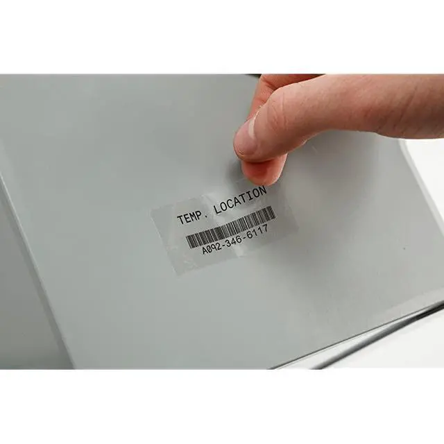Alt view image 4 of 4 - for Authentic M21500430 Clear Harsh Environment Polyester Label for Laboratory Asset Tracking and Datacom Labeling Black on Clear material Designed for BMP21PLUS and BMP21LAB Label Printers