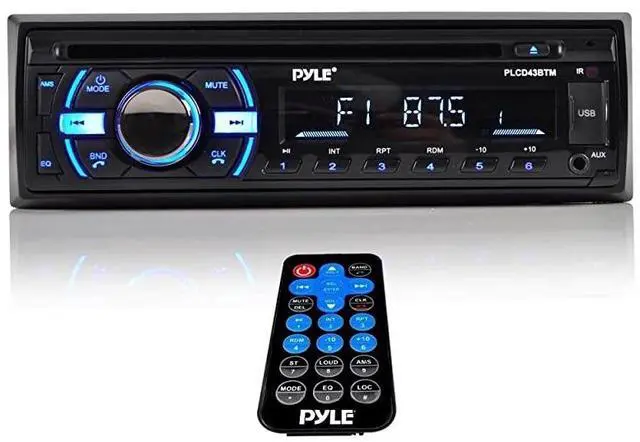 Alt view image 2 of 5 - FOR-Boat Bluetooth Marine Stereo Receiver Marine Head Unit Din Single Stereo Speaker Receiver Wireless Music Streaming HandsFree Calling CD PlayerMP3USBAUX AM FM Radio  PLCD43BTM Black