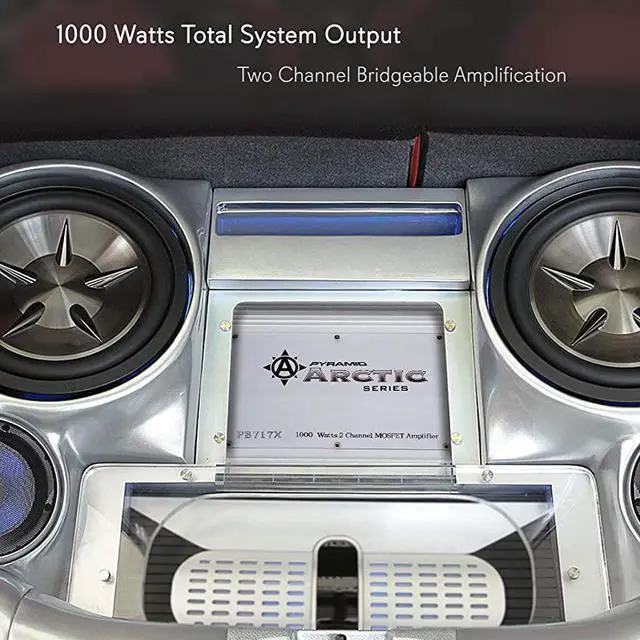 Alt view image 4 of 7 - FOR-2 Channel Car Stereo Amplifier 1000W Dual Channel Bridgeable High Power MOSFET Audio Sound Auto Small Speaker Amp Box w Crossover Variable Gain Control RCA INOUT LED Indicators Pyle PB717X