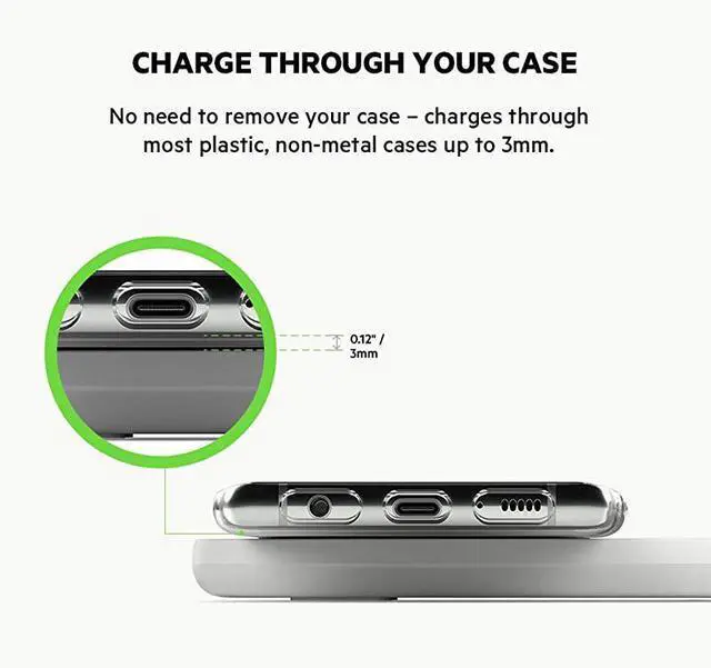 Alt view image 4 of 7 - BoostCharge 10W Fast Dual Wireless Charging Pad, Includes QuickCharge 3.0 Wall Charger and Cable, Case Compatible for iPhones, Airpods, Galaxy and Other Qi Enabled Devices (includes AC adapter)