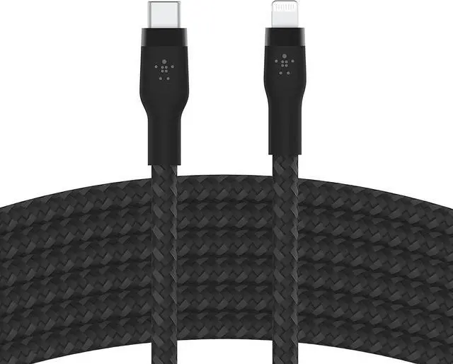 Main image of for BoostCharge Pro Flex Braided USB Type C to Lightning Cable (3M/10ft) MFi Certified 20W Fast Charging PD Power Delivery for iPhone 13 12 11 Pro Max Mini SE iPad and More - Black