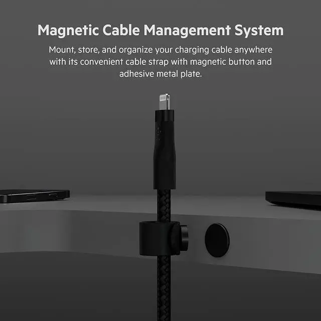 Alt view image 3 of 7 - for BoostCharge Pro Flex Braided USB Type C to Lightning Cable (3M/10ft) MFi Certified 20W Fast Charging PD Power Delivery for iPhone 13 12 11 Pro Max Mini SE iPad and More - Black