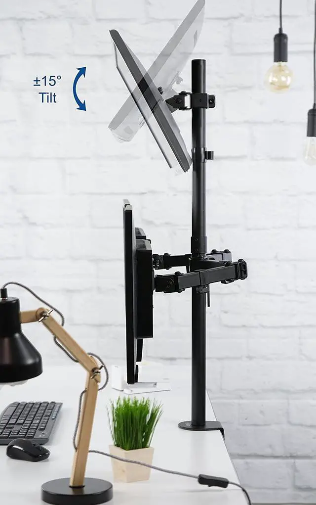 Alt view image 4 of 5 - Triple LCD Monitor Desk Mount Stand Heavy Duty and Fully Adjustable | 3 Screens up to 30 inches
