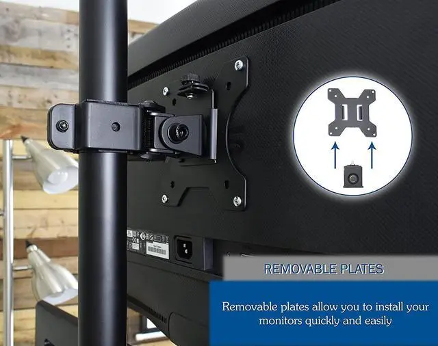 Alt view image 5 of 5 - Triple LCD Monitor Desk Mount Stand Heavy Duty and Fully Adjustable | 3 Screens up to 30 inches