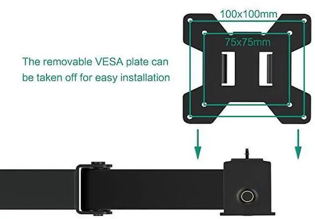 Alt view image 4 of 5 - FOR-Triple LCD Monitor Desk Mount Fully Adjustable Stand Fits 3 Screens up to 27 inch 22 lbs Weight Capacity per Arm M003 Black