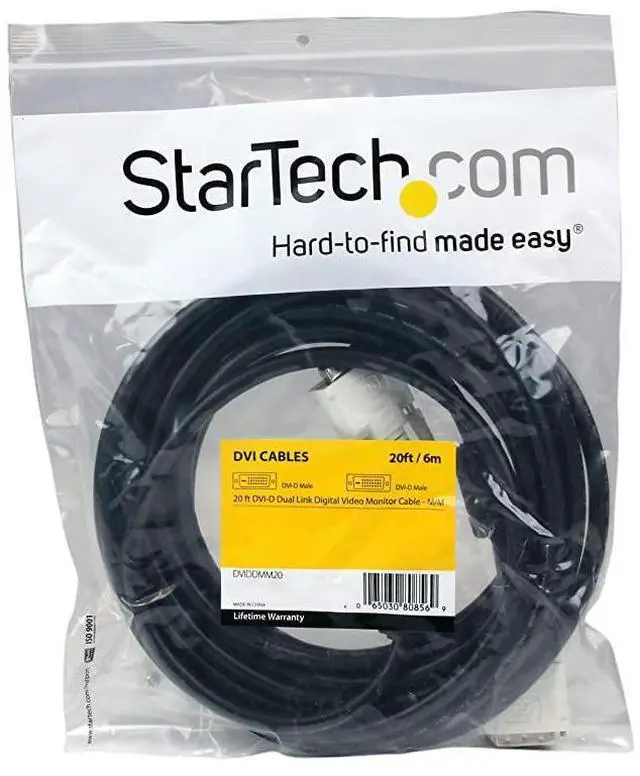 Alt view image 4 of 4 - FOR com Dual Link DVI Cable 20 ft Male to Male 2560x1600 DVID Cable Computer Monitor Cable DVI Cord Video Cable DVIDDMM20 Black