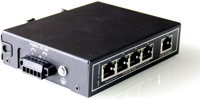 Alt view image 3 of 7 - FOR WIWAV WDH-5GT-POE 10/100/1000Mbps Unmanaged 5-Port PoE Industrial Ethernet Switches with DIN Rail/Wall-Mount (Fanless-30??~75??)