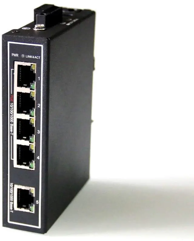 Alt view image 2 of 7 - FOR WIWAV WDH-5GT-POE 10/100/1000Mbps Unmanaged 5-Port PoE Industrial Ethernet Switches with DIN Rail/Wall-Mount (Fanless-30??~75??)
