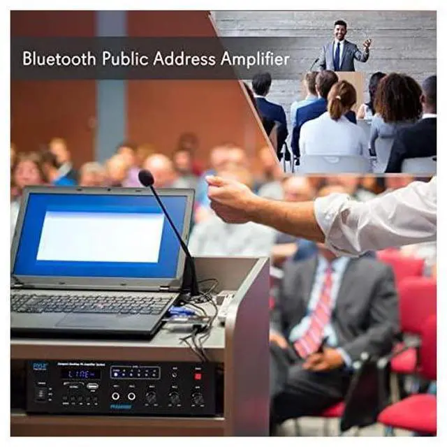 Alt view image 5 of 7 - FOR Wireless Bluetooth Karaoke Amplifier Home Car Bus Tours 300 Watts 2 Channel Digital Home Audio PA Receiver System 2 Microphone Input Control FM Radio USB12 Volt Power Option  PFA600BU