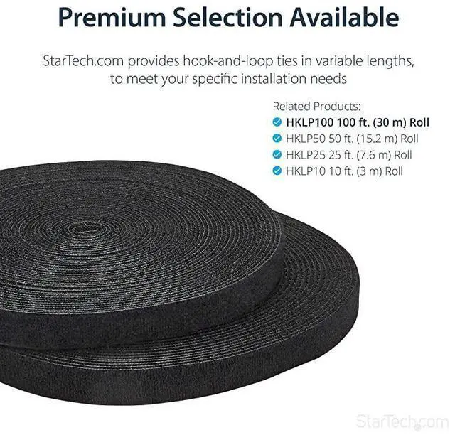Alt view image 5 of 7 - Generic Brand Hook-and-Loop Cable Tie Strap 100 ft Bulk Roll, Black, Adjustable Fabric Fastener for Custom Cable Management, Industrial Strength for Home Improvement, Single Pack