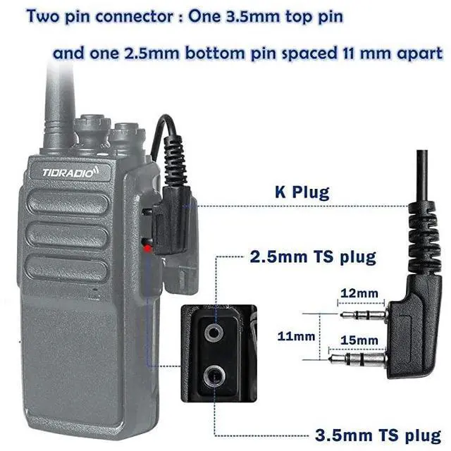 Alt view image 4 of 7 - FOR Walkie Talkie Earpiece with Mic Includes Earmolds and Ear Buds 2 Pin Acoustic Tube Headset for Retevis H777 RT21 RT22 Baofeng UV5R BF888S 2 Way Radio 10 Pack