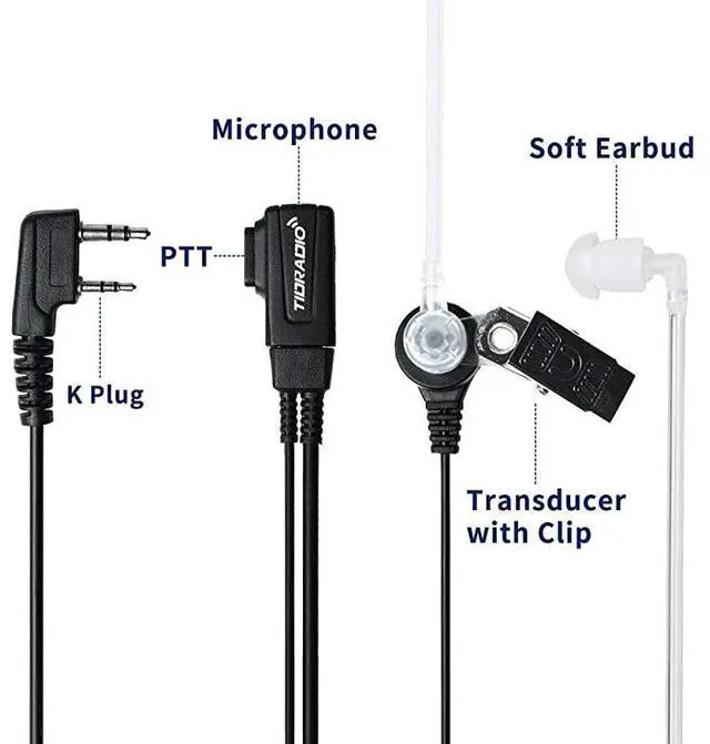 Alt view image 5 of 7 - FOR Walkie Talkie Earpiece with Mic Includes Earmolds and Ear Buds 2 Pin Acoustic Tube Headset for Retevis H777 RT21 RT22 Baofeng UV5R BF888S 2 Way Radio 10 Pack