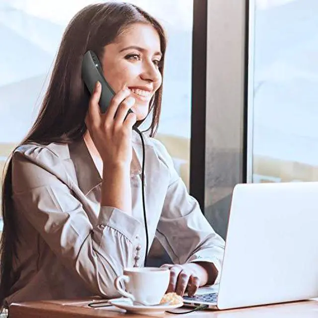 Alt view image 6 of 7 - FOR Wired Portable USB Handset Plug and Play with 2 Meter Long Cable for Softphone Retro Style Lightweight 78g Volume Control Microphone Mute for Skype Voip Office Desktop PC Laptop Call Center