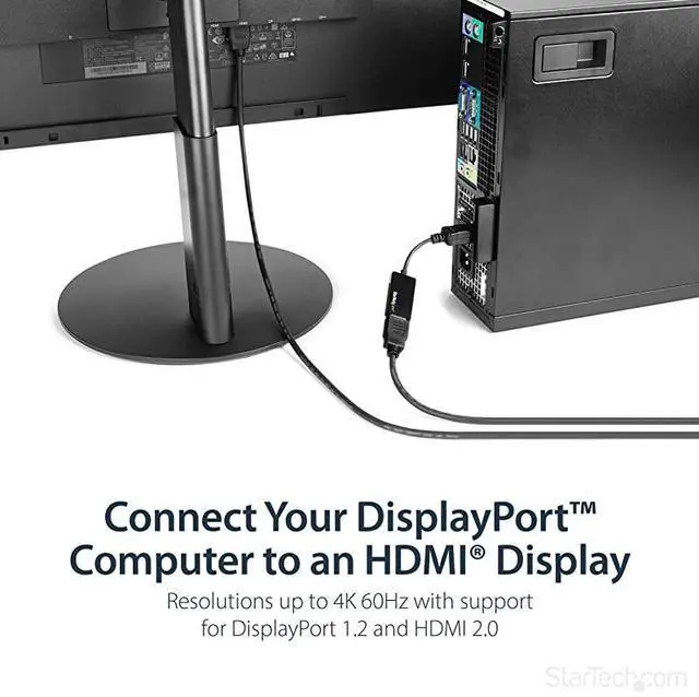Alt view image 2 of 6 - FOR-com DisplayPort to HDMI Adapter 4K 60Hz Video Converter for Your DP Computer and HDMI TV or Computer Monitor DP2HD4K60S