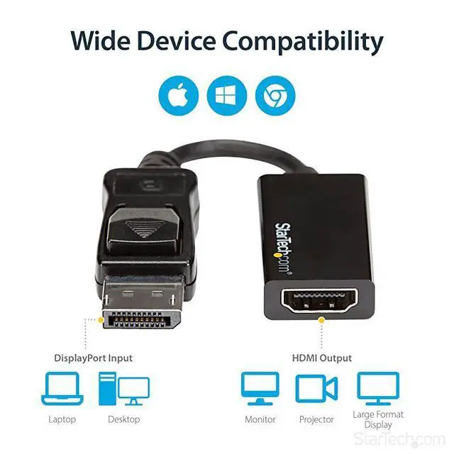 Alt view image 5 of 6 - FOR-com DisplayPort to HDMI Adapter 4K 60Hz Video Converter for Your DP Computer and HDMI TV or Computer Monitor DP2HD4K60S