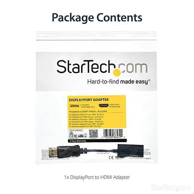 Alt view image 6 of 6 - FOR-com DisplayPort to HDMI Adapter 4K 60Hz Video Converter for Your DP Computer and HDMI TV or Computer Monitor DP2HD4K60S