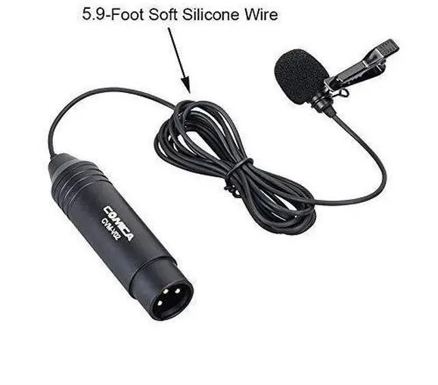 Alt view image 2 of 7 - FOR XLR Microphone CVMV02O 2 Pack 59ft Phantom Power Omnidirectional Lavalier Lapel Microphone for Canon Sony Panasonic Camcorders ZOOM H4n H5 H6 Tascam DR40 DR60D DR70D DR100 Recorders