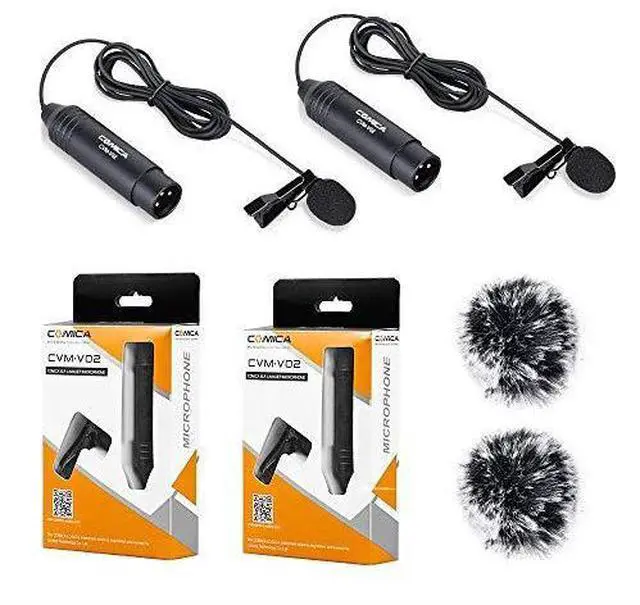 Alt view image 7 of 7 - FOR XLR Microphone CVMV02O 2 Pack 59ft Phantom Power Omnidirectional Lavalier Lapel Microphone for Canon Sony Panasonic Camcorders ZOOM H4n H5 H6 Tascam DR40 DR60D DR70D DR100 Recorders