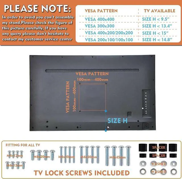 Alt view image 7 of 7 - FOR Universal Swivel TV Stand/Base Table Top TV Stand 27 to 55 inch TVs 80 Degree Swivel, 4 Level Height Adjustable, Heavy Duty Tempered Glass Base, Holds up to 99lbs Screens, HT04B-001