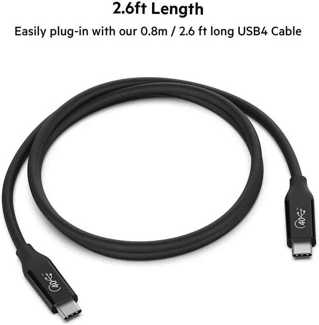 Alt view image 7 of 7 - FOR USB 4 Cable 2.6ft (0.8m) USB IF Certified with Power Delivery up to 100W 40 Gbps Data Transfer Speed and Backwards Compatible with Thunderbolt 3 USB 3.2 and More