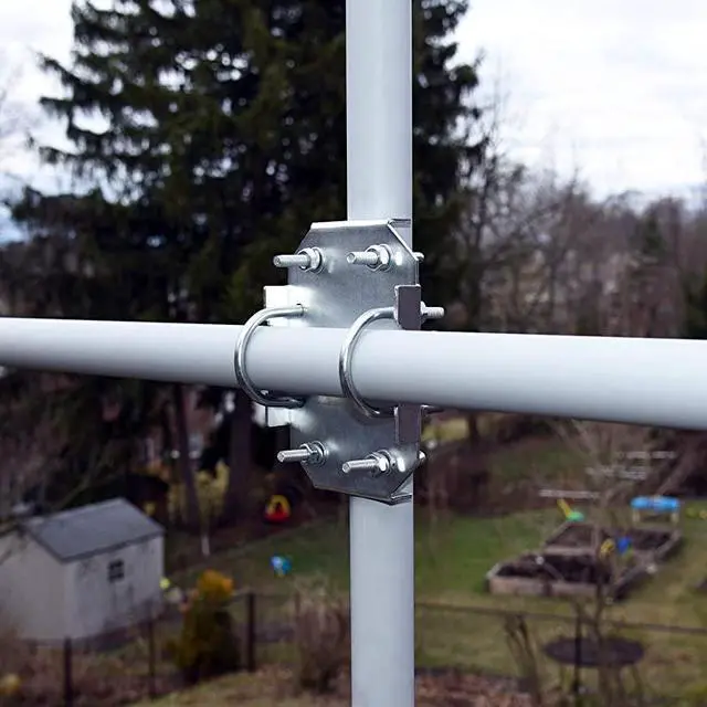 Alt view image 6 of 7 - FOR XBoom MIMO Antenna Mast CrossOver Bracket Kit for 125 to 20 OD Pipes Includes Heavy Duty RightAngle Plate Mounting Hardware