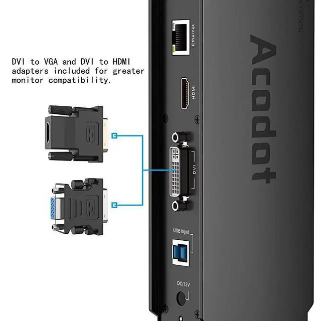 Alt view image 4 of 7 - FOR USB 30 Universal Laptop Docking Station Dual Monitor Dock Support Windows Equipped with Dual HDMI and DVIVGA Gigabit Ethernet Audio 6 USB Ports