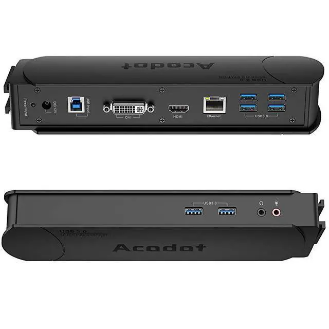 Alt view image 5 of 7 - FOR USB 30 Universal Laptop Docking Station Dual Monitor Dock Support Windows Equipped with Dual HDMI and DVIVGA Gigabit Ethernet Audio 6 USB Ports
