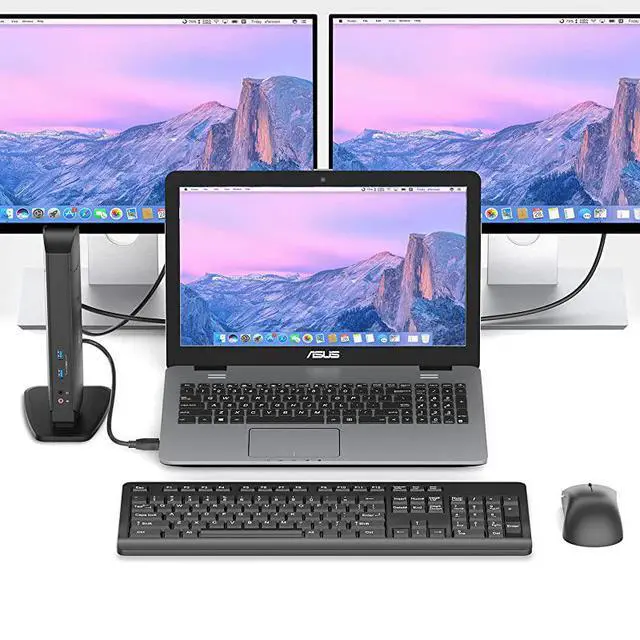 Alt view image 6 of 7 - FOR USB 30 Universal Laptop Docking Station Dual Monitor Dock Support Windows Equipped with Dual HDMI and DVIVGA Gigabit Ethernet Audio 6 USB Ports