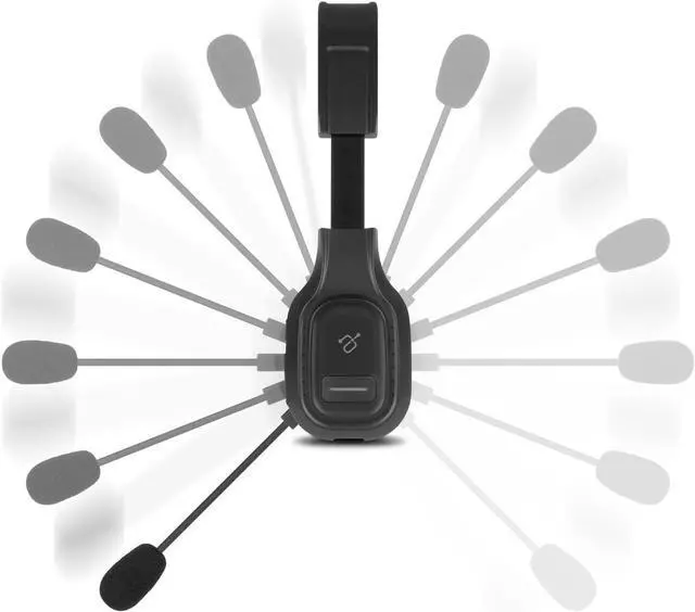 Alt view image 4 of 7 - FOR-Wireless Bluetooth 5.0 Headset with Noise Cancelling Boom Mic for Car Truck Driver Business School Home Office Cell Phones PC & MAC 34Hrs Talk Time (ABHM100F) Black