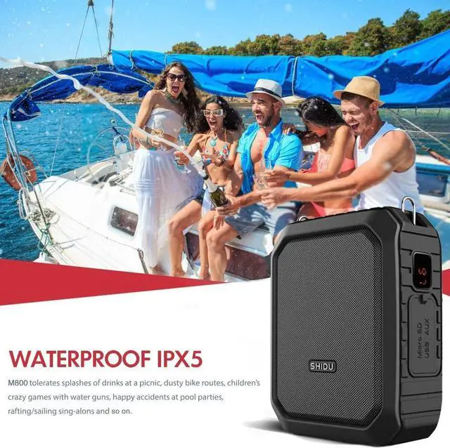 Alt view image 2 of 7 - FOR-Voice Amplifier with Wired Headset Mic 18W Portable Bluetooth Speaker Megaphone Waterproof IPX5 Loudspeaker Voice Recording Power Bank for Outdoor Activities Parties Teaching Meeting Training etc