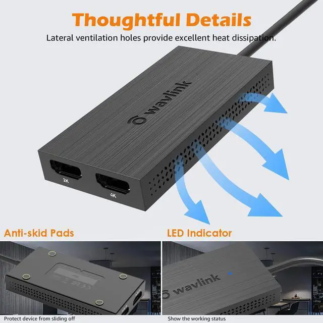 Alt view image 7 of 7 - FOR-USB 3.0 to HDMI for Dual Monitors USB C to HDMI Universal Video Graphics Adapter 4K@30Hz 1080p@60Hz Thunderbolt 3/4 for Windows 7/8/8.1/10/11 Mac OS 10.10x or Above Chrome OS Android