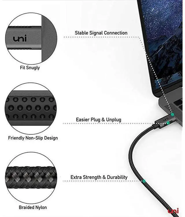 Alt view image 7 of 7 - FOR-USB C to HDMI Cable for Home Office 6ft (4K@60Hz),  USB Type C to HDMI Cable, Thunderbolt 3 Compatible with MacBook Pro 2020/2019, MacBook Air/iPad Pro 2020, Surface Book 2, Galaxy S20 and More