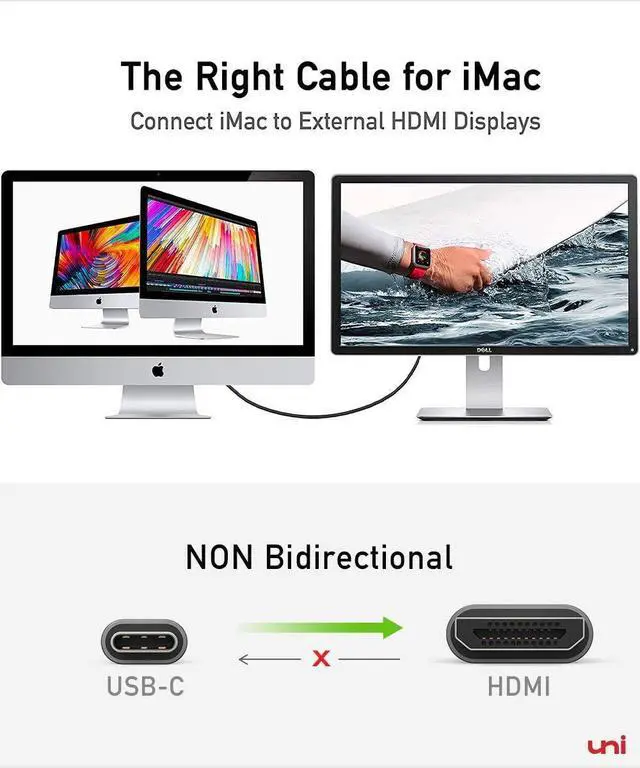 Alt view image 7 of 7 - USB C to HDMI Cable for Home Office 3ft 4K@60Hz uni USB Type-C to HDMI Braided Cable (Thunderbolt 3 Compatible) with MacBook Pro 2020/2019 MacBook Air/iPad Pro 2020/2018 Samsung S20 and More