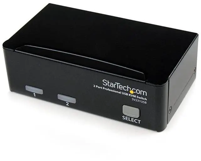 Main image of FOR com 2 Port VGA USB KVM Switch VGA KVM Switch 1920x1440 USB 20 KVM Video Switch SV231USBBlack