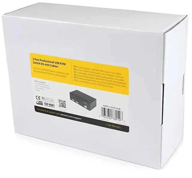 Alt view image 4 of 4 - FOR com 2 Port VGA USB KVM Switch VGA KVM Switch 1920x1440 USB 20 KVM Video Switch SV231USBBlack