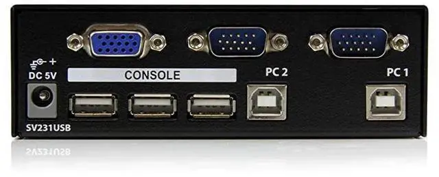 Alt view image 3 of 4 - FOR com 2 Port VGA USB KVM Switch VGA KVM Switch 1920x1440 USB 20 KVM Video Switch SV231USBBlack