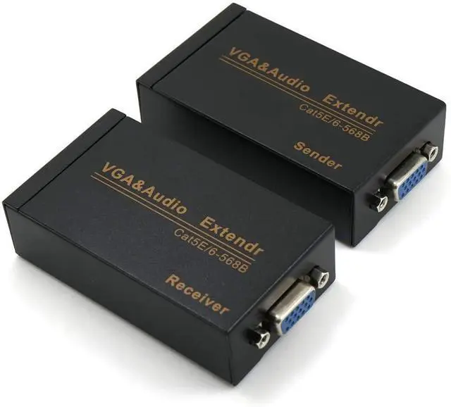Main image of FOR-VKBAND VGA Extender Over Cat6 up to 328ft / 100M VGA Extension Adapter Over RJ45 Ethernet Cable (1 Transmitter + 1 Receiver)