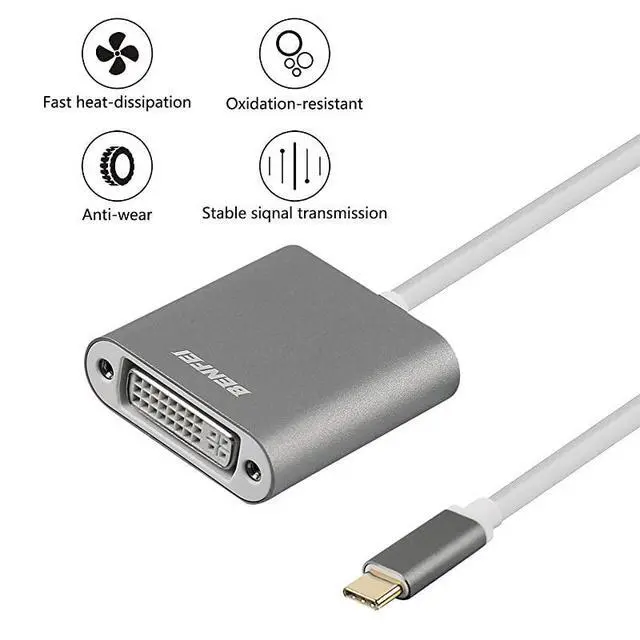 Alt view image 2 of 6 - FOR-USB Type CThunderbolt 3 to DVI Adapter  USB 31 USBC to DVID Adapter Male to Female Converter Compatible for Apple New MacBook 2015 20162017