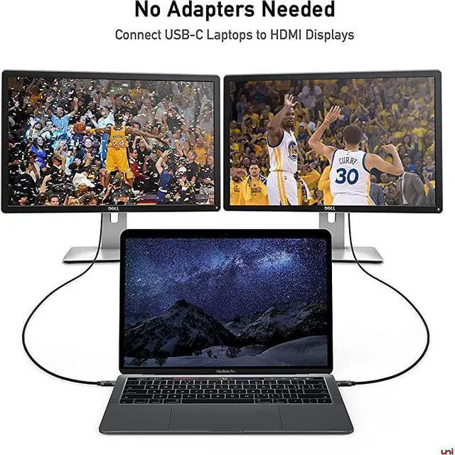 Alt view image 6 of 7 - USB C to HDMI Cable 15ft 4K60Hz  USB Type C to HDMI Cable Thunderbolt 3 Compatible for MacBook Pro 16 20192018 MacBook AiriPad Pro 20202018 Surface Book 2 XPS Samsung S20 and More