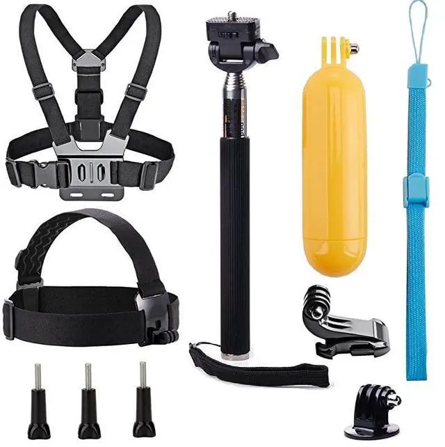 Main image of FOR-Universal Action Camera Accessories Bundle-Head Chest Strap Mount/Selfie Stick/Floating Hand Grip Compatible with Campark ACT74 X40 X35/Dragon Touch 4K/AKASO EK7000 Brave 4 5 6/Vantop Moment