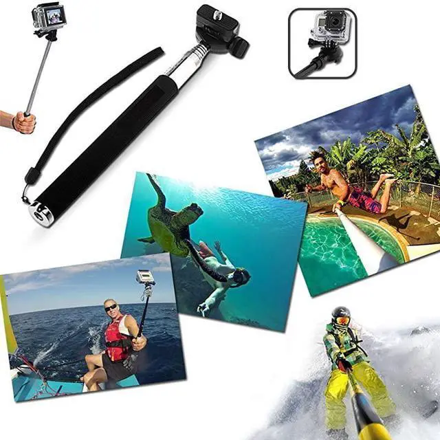 Alt view image 6 of 7 - FOR-Universal Action Camera Accessories Bundle-Head Chest Strap Mount/Selfie Stick/Floating Hand Grip Compatible with Campark ACT74 X40 X35/Dragon Touch 4K/AKASO EK7000 Brave 4 5 6/Vantop Moment